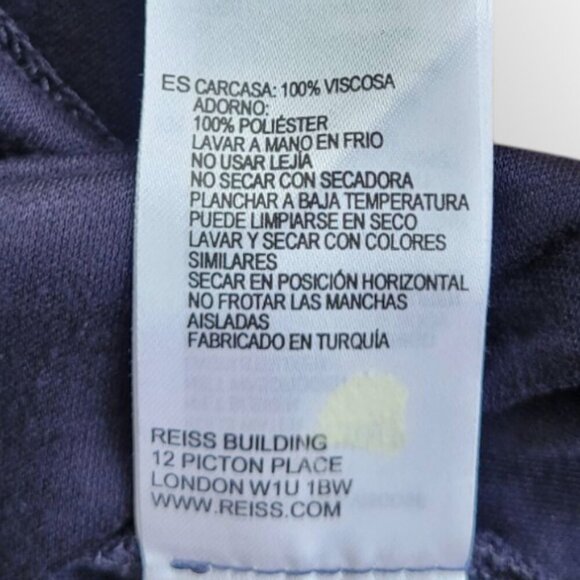 Reiss Black Viscose V-Neck T-Shirt XS EUC - Picture 5 of 10